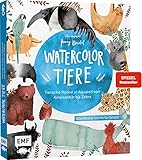 Watercolor-Tiere: Tierische Motive in Aquarell von Ameisenbär bis Zebra: Alle Motive Schritt für Schritt