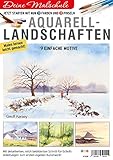 Deine Malschule - Aquarell Volume 1 – Landschaften: Jetzt starten mit 3 Farben, 3 Pinseln und 9 einfachen Motiven.